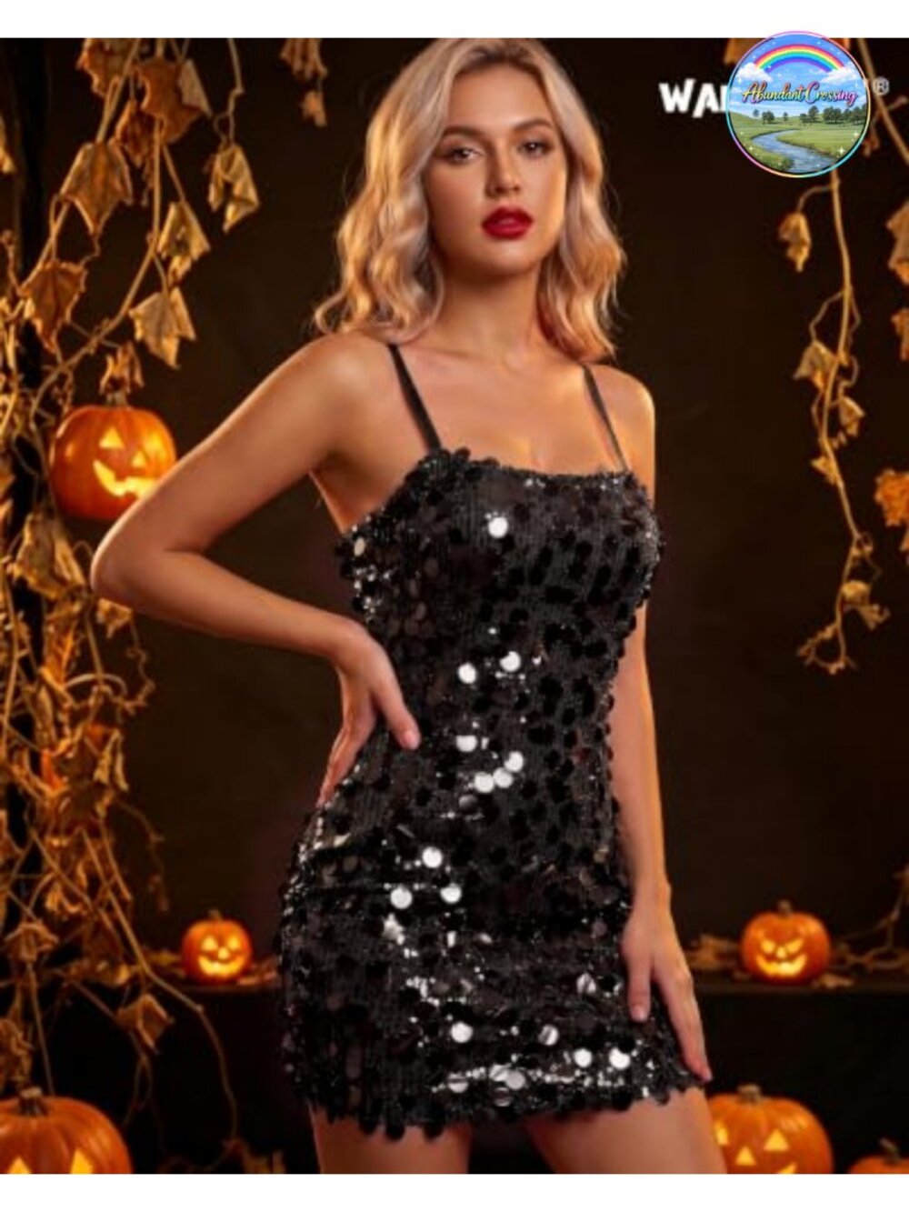Women's Sequin Mini Dress Bodycon Spaghetti Strap Club Party